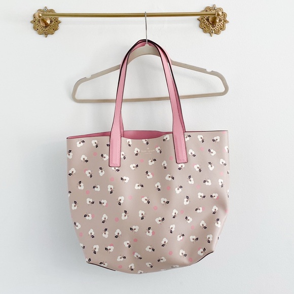 kate spade Handbags - Kate Spade Floral Reversible Leather Tote Bag